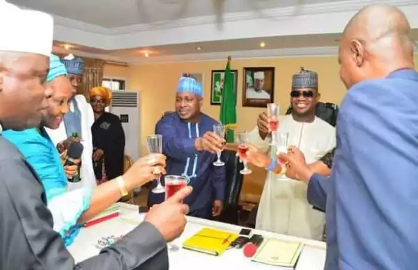 See Photos Of Governor Yahaya Bello Of Kogi State Cerebrating His Court Victory